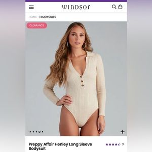 Windsor Preppy Affair Henley Long Sleeve Bodysuit